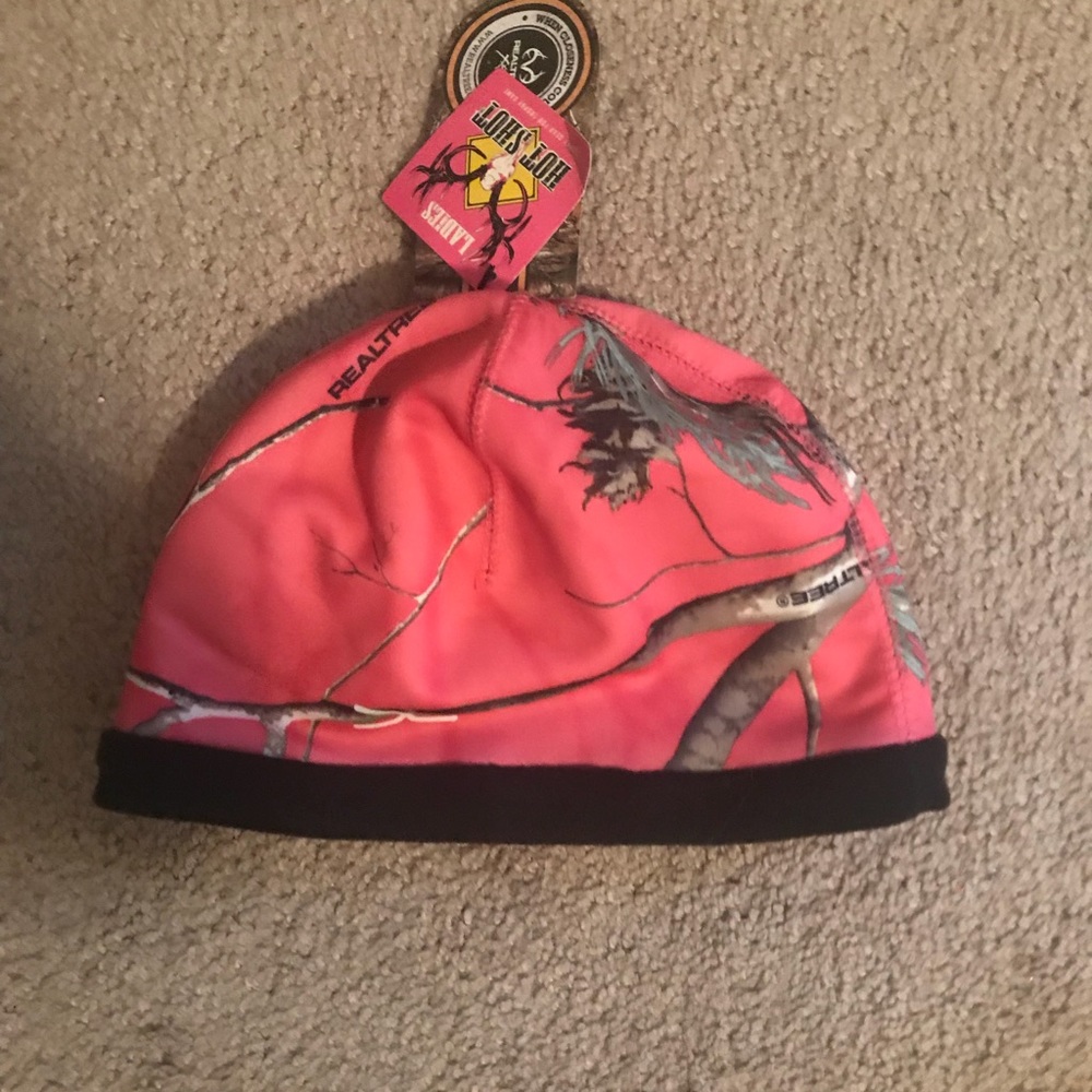 Pink camo beanie